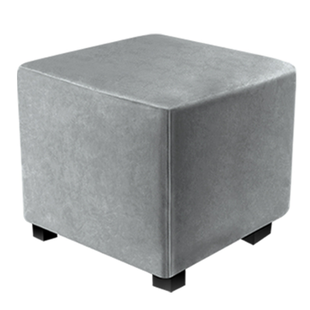 Ottoman Covers Slipcover Square Ottoman Covers Protector for Footrest Foot Stool Furniture Stretch Comfortable Velvet with Elastic Bottom