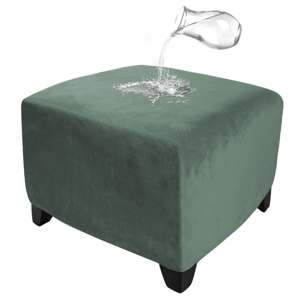Strech Square Ottoman Cover Waterproof Ottoman Slipcover Folding Storage Stool Furniture Protrctor Soft Footrst Stool Cover with Elastic Brand for Pets, Kids