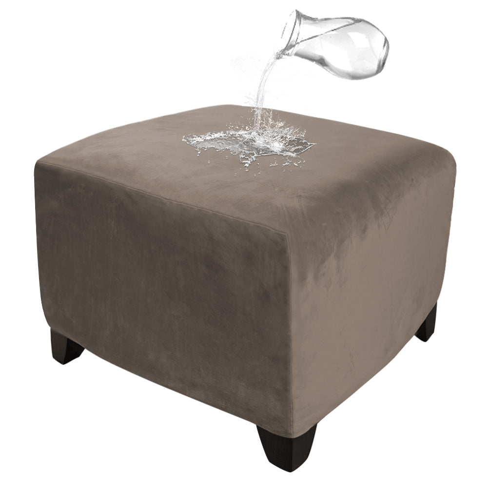 Strech Square Ottoman Cover Waterproof Ottoman Slipcover Folding Storage Stool Furniture Protrctor Soft Footrst Stool Cover with Elastic Brand for Pets, Kids