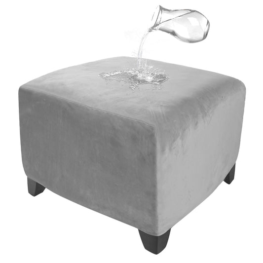 Strech Square Ottoman Cover Waterproof Ottoman Slipcover Folding Storage Stool Furniture Protrctor Soft Footrst Stool Cover with Elastic Brand for Pets, Kids