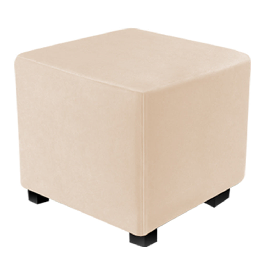 Ottoman Covers Slipcover Square Ottoman Covers Protector for Footrest Foot Stool Furniture Stretch Comfortable Velvet with Elastic Bottom