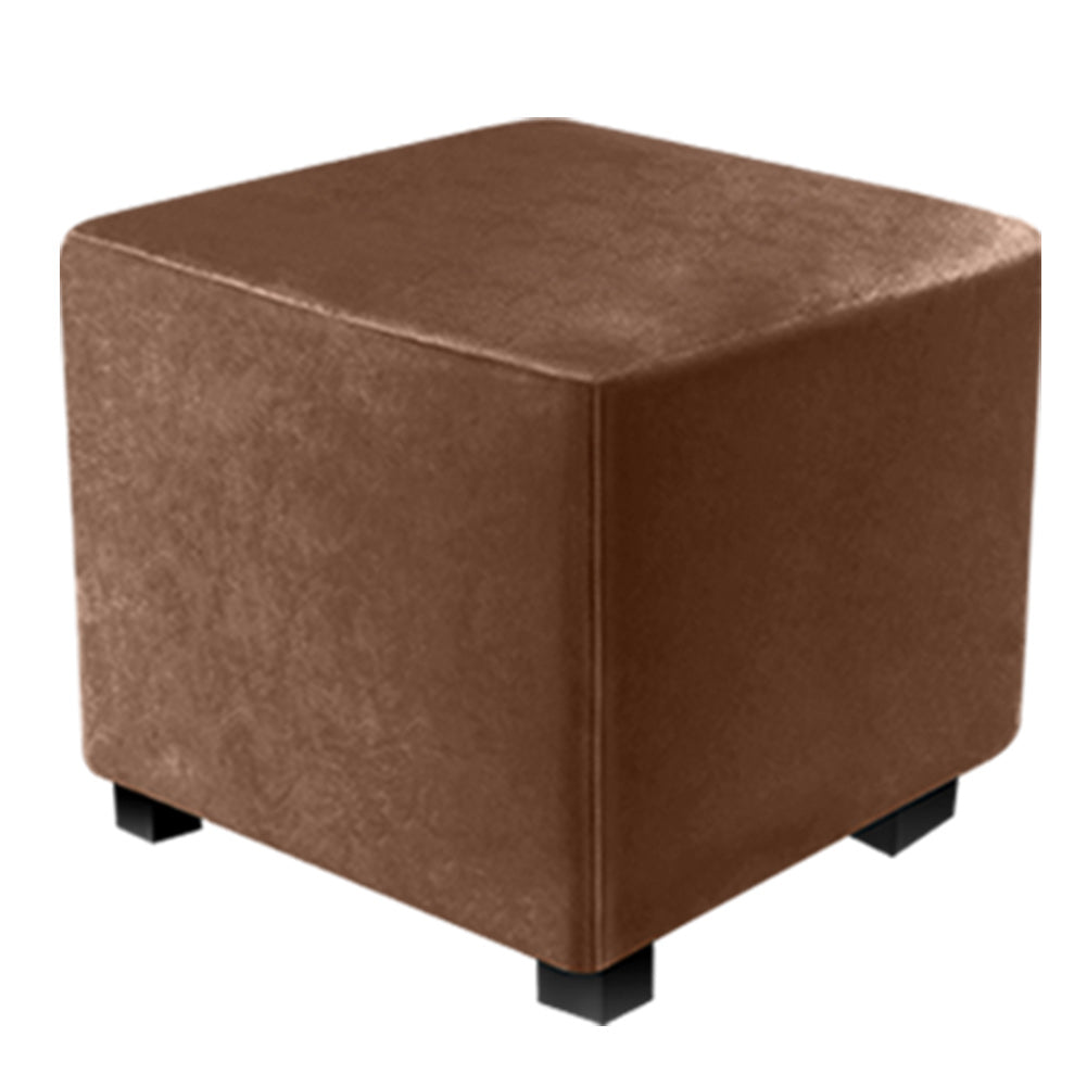 Ottoman Covers Slipcover Square Ottoman Covers Protector for Footrest Foot Stool Furniture Stretch Comfortable Velvet with Elastic Bottom