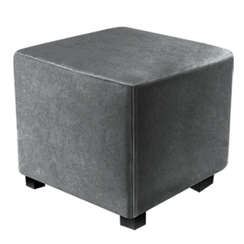 Ottoman Covers Slipcover Square Ottoman Covers Protector for Footrest Foot Stool Furniture Stretch Comfortable Velvet with Elastic Bottom