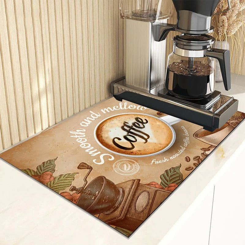 Kitchen Drain Pad Absorbent Dish Drying Mat Countertop Protector Placemat Tableware Dinnerware Mat Draining Cup Bottle Placemat