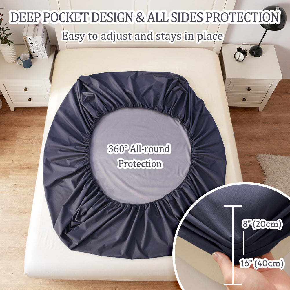 Waterproof mattress protector, waterproof fitted sheet, breathable mattress cover, moisture-proof fitted sheet for mattresses with a height of 20-40 cm