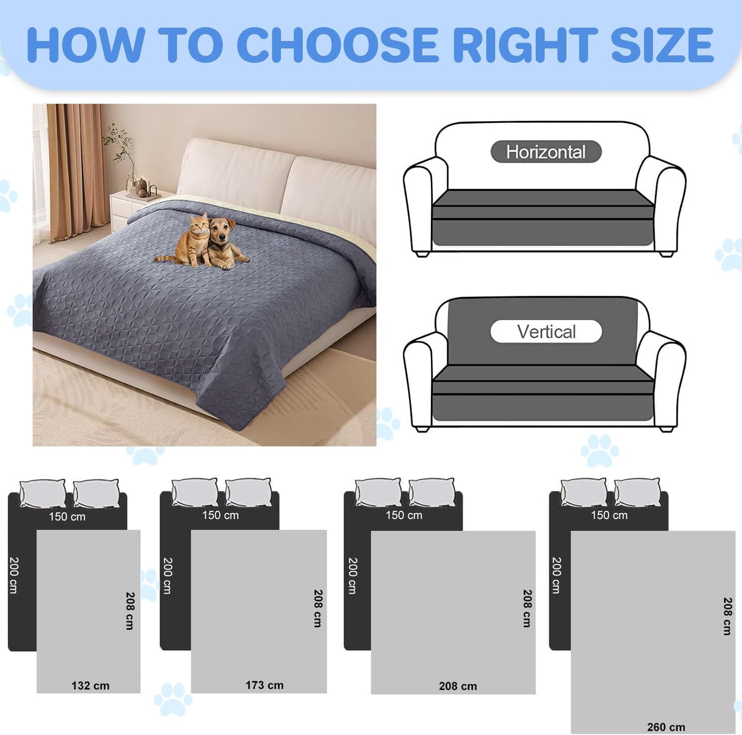 Taiyang 100% Waterproof Sofa Cover for Dogs, Dog Bed Blanket, Dog Bed Cover Protector, Couch Furniture Protector for Children, Dogs, and Cats