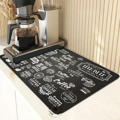 New Super Absorbent Coffee Dish Large Kitchen Absorbent Draining Mat Drying Mat Quick Dry Bathroom Drain Pad Dinnerware Placemat