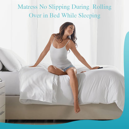Mattress Slide Stopper and Gripper, Cushion Non Slip Pad for Bed Mattress, Non Slip Rug Mat Underlay Protector Keep Bed and Topper Pad from Sliding for Sofa, Mattresses