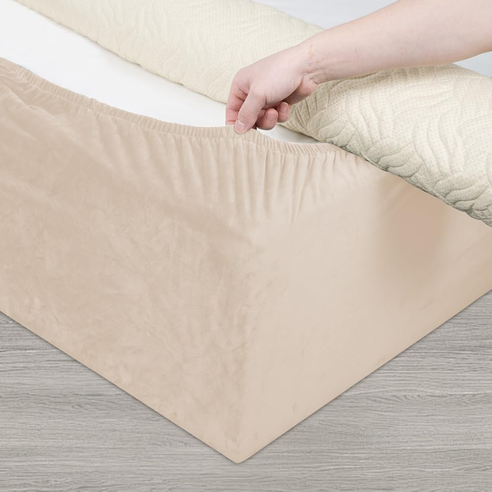 Velvet bed frame cover, bed bottom cover, an alternative to traditional bed skirts, with full elastic band coverage under the bed, easy to install.