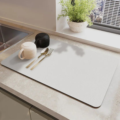Absorbent Antiskid Super Drain Pad Tableware Mat Large Kitchen  Draining Mat Coffee Dish Drying Mat Quick Pet Feeding Mat
