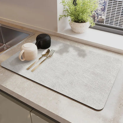 Absorbent Antiskid Super Drain Pad Tableware Mat Large Kitchen  Draining Mat Coffee Dish Drying Mat Quick Pet Feeding Mat