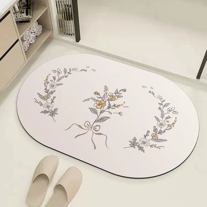 Absorbent Bath Mat Rug Quick Drying Diatom Mud Shower Room Mats Non-Slip Floor Rugs for Bathroom Kitchen Shower Sink Home Decor