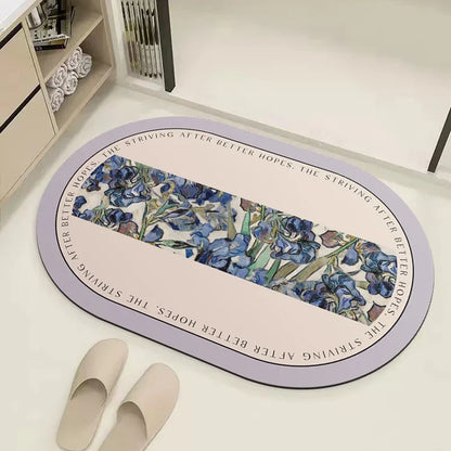 Absorbent Bath Mat Rug Quick Drying Diatom Mud Shower Room Mats Non-Slip Floor Rugs for Bathroom Kitchen Shower Sink Home Decor