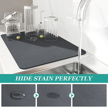 Absorbent Mat Kitchen Bar Dish Draining Mat Scandinavian Style Diamond-shaped Block Absorbent Floor Mat Washstand Mats