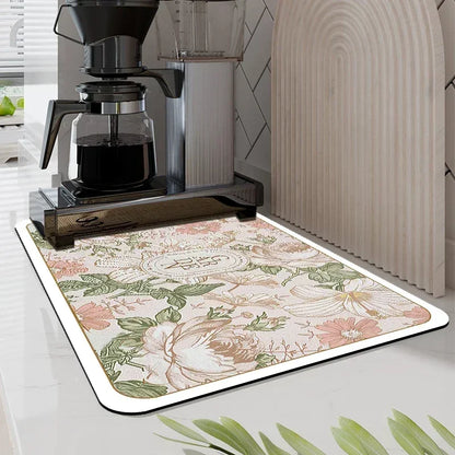 Absorbent Tableware Mats Dish Drying Mat Drain Pad Heat Resistant Counter Top Mat Non-slip Draining Placemat Kitchen Accessories