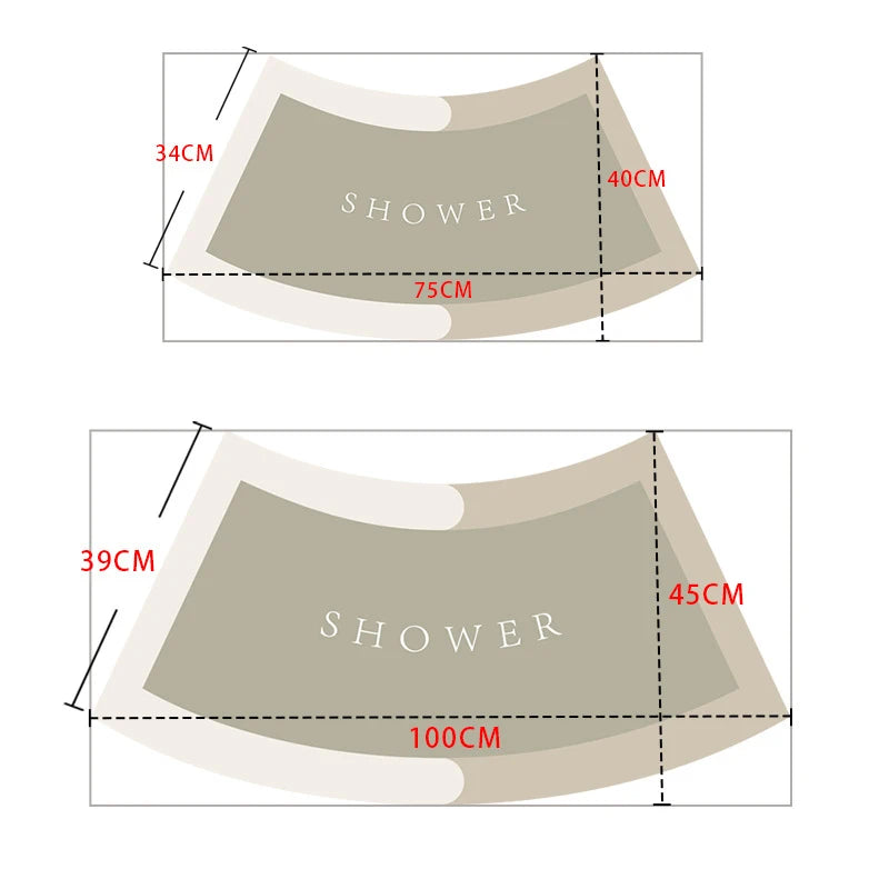 Bathroom Floor Mat Diatom Mud Bathroom Semi-circular Arc-shaped Water-absorbing Quick-drying Door Step Foot Pad Anti-slip Mat