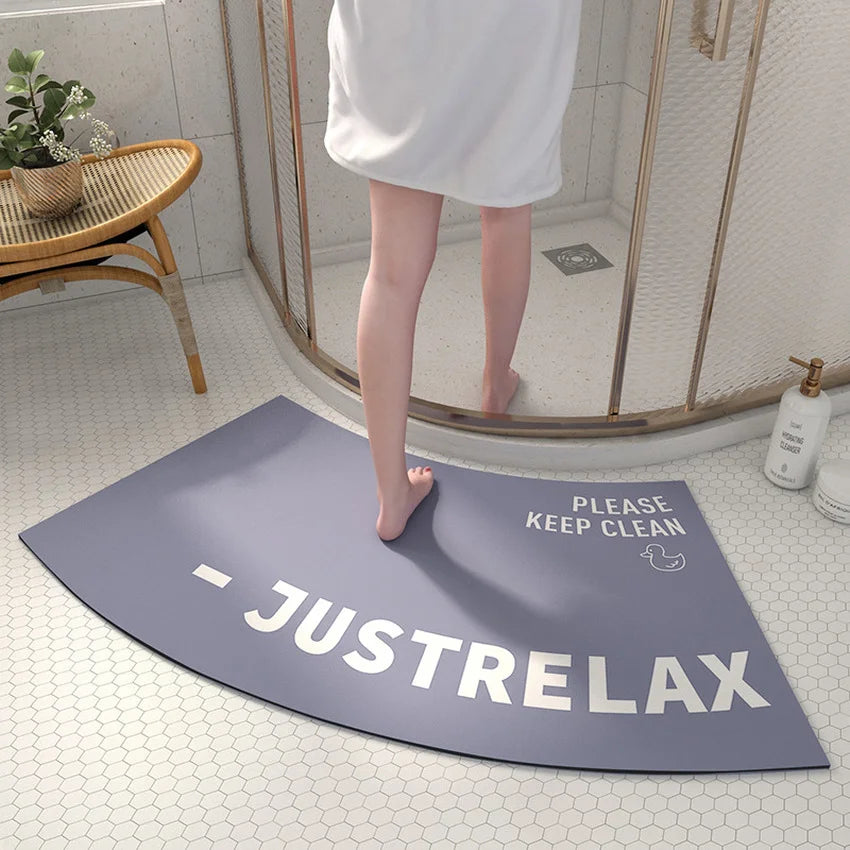 Bathroom Floor Mat Diatom Mud Bathroom Semi-circular Arc-shaped Water-absorbing Quick-drying Door Step Foot Pad Anti-slip Mat