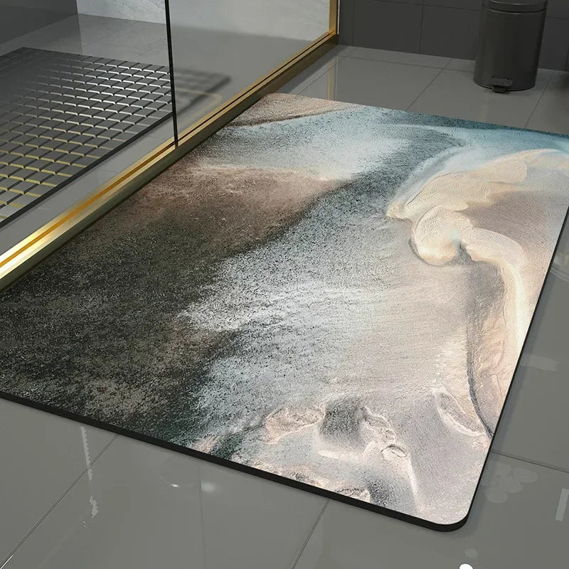 Bathroom Rugs Soft Diatomaceous Earth Floor Mat Super Absorbent Toilet Carpet Door Foot Mats Bath Non-slip Rubber Shower Rug Pad