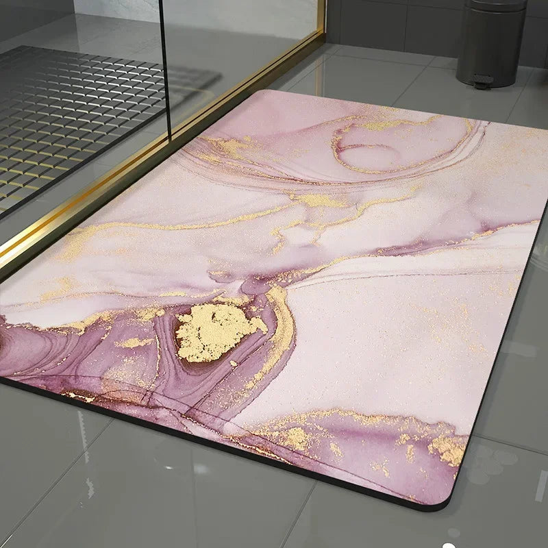 Bathroom Rugs Soft Diatomaceous Earth Floor Mat Super Absorbent Toilet Carpet Door Foot Mats Bath Non-slip Rubber Shower Rug Pad