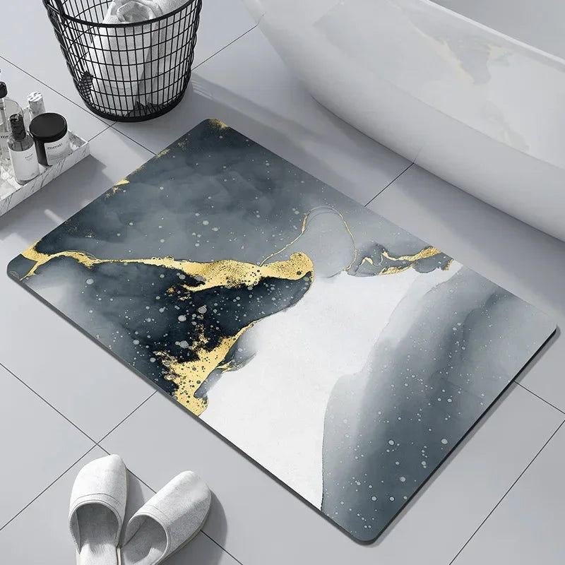 Bathroom Rugs Soft Diatomaceous Earth Floor Mat Super Absorbent Toilet Carpet Door Foot Mats Bath Non-slip Rubber Shower Rug Pad