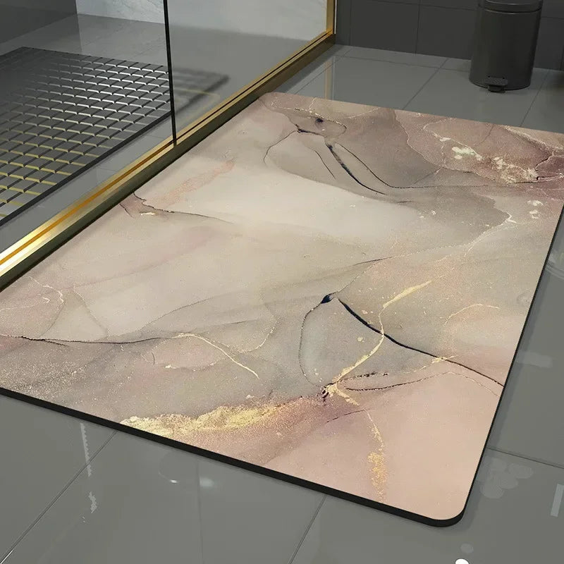 Bathroom Rugs Soft Diatomaceous Earth Floor Mat Super Absorbent Toilet Carpet Door Foot Mats Bath Non-slip Rubber Shower Rug Pad