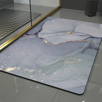 Bathroom Rugs Soft Diatomaceous Earth Floor Mat Super Absorbent Toilet Carpet Door Foot Mats Bath Non-slip Rubber Shower Rug Pad