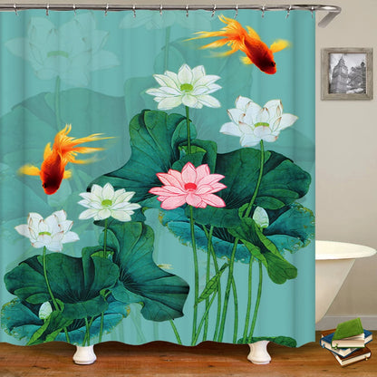 Beautiful Flowers Shower Curtain Bathroom Waterproof Shower Curtain Leaves Plant Printing Curtains for Bath Shower With Hooks