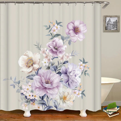 Beautiful Flowers Shower Curtain Bathroom Waterproof Shower Curtain Leaves Plant Printing Curtains for Bath Shower With Hooks