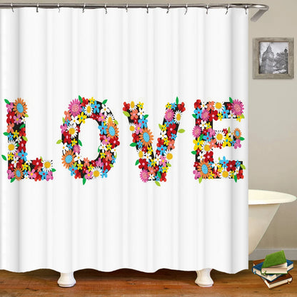 Beautiful Flowers Shower Curtain Bathroom Waterproof Shower Curtain Leaves Plant Printing Curtains for Bath Shower With Hooks
