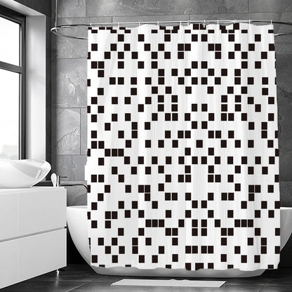 Blue Geometric Hexagonal Shower Curtains Waterproof Fabric Bathroom Curtain with Hooks Decoration Bath Screen Toilet Partition