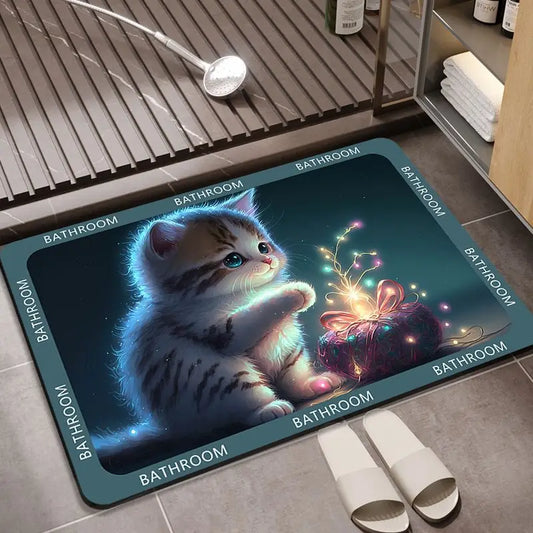 Cartoon Absorbs Water Non Slip Floor Mats for Home Door Household Bathroom kitchen Bath Toilet Quick Drying Mat Diatom Carpet