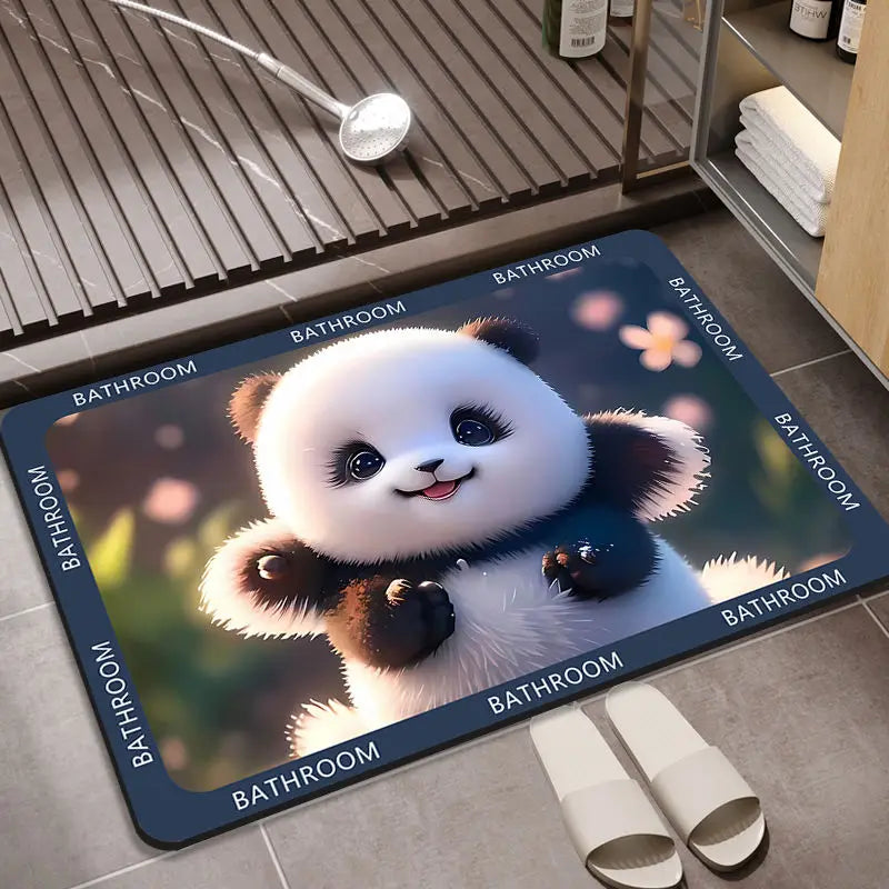 Cartoon Absorbs Water Non Slip Floor Mats for Home Door Household Bathroom kitchen Bath Toilet Quick Drying Mat Diatom Carpet