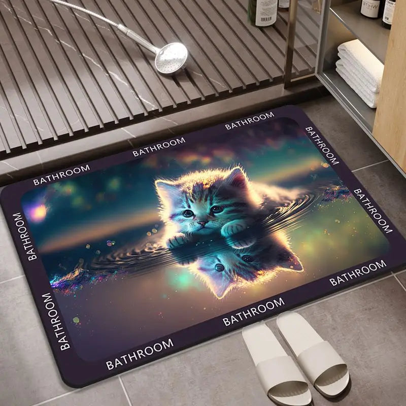 Cartoon Absorbs Water Non Slip Floor Mats for Home Door Household Bathroom kitchen Bath Toilet Quick Drying Mat Diatom Carpet