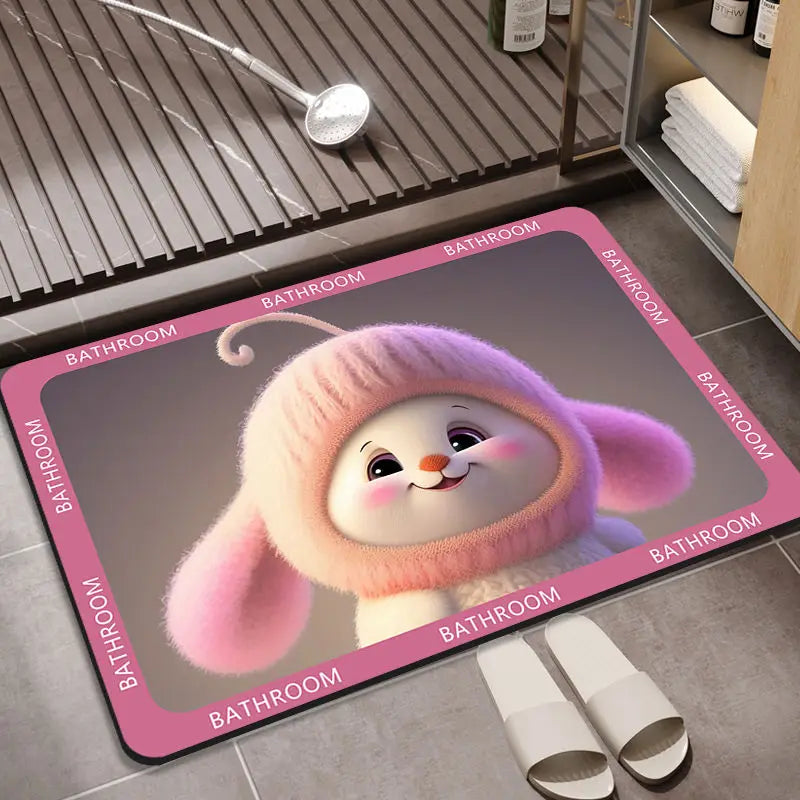 Cartoon Absorbs Water Non Slip Floor Mats for Home Door Household Bathroom kitchen Bath Toilet Quick Drying Mat Diatom Carpet
