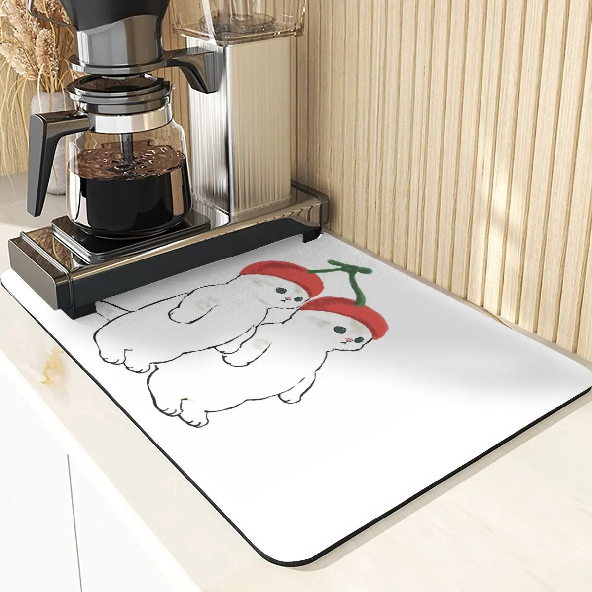 Cartoon Animal Style Mouse Pad Placemat Silicones Dish Mats Coaster Cute Cat Pattern Absorbent Drying Mat For Kitchen Coasters