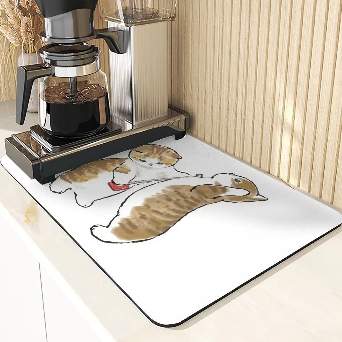 Cartoon Animal Style Mouse Pad Placemat Silicones Dish Mats Coaster Cute Cat Pattern Absorbent Drying Mat For Kitchen Coasters