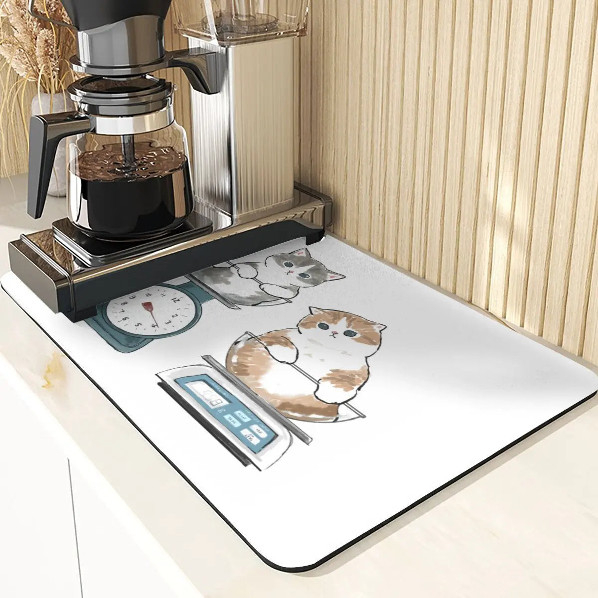 Cartoon Animal Style Mouse Pad Placemat Silicones Dish Mats Coaster Cute Cat Pattern Absorbent Drying Mat For Kitchen Coasters