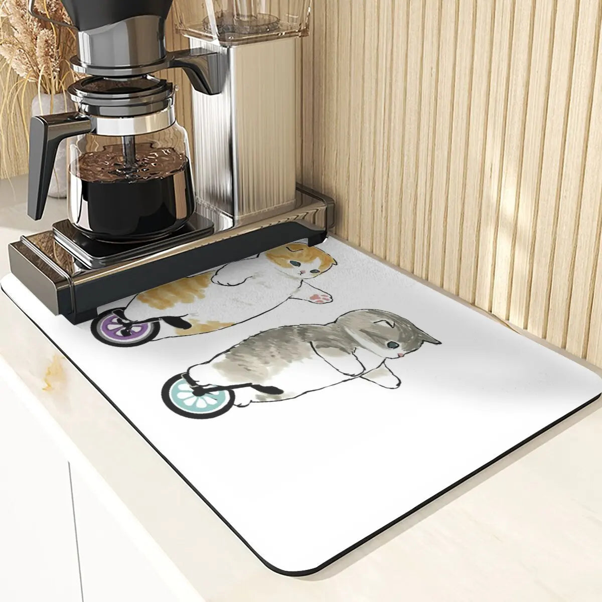 Cartoon Animal Style Mouse Pad Placemat Silicones Dish Mats Coaster Cute Cat Pattern Absorbent Drying Mat For Kitchen Coasters