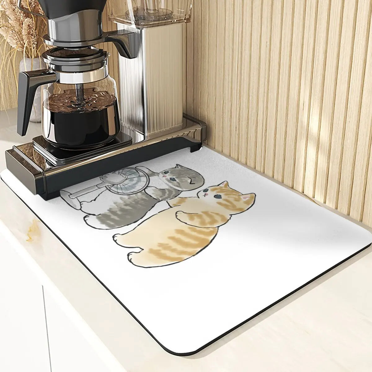 Cartoon Animal Style Mouse Pad Placemat Silicones Dish Mats Coaster Cute Cat Pattern Absorbent Drying Mat For Kitchen Coasters