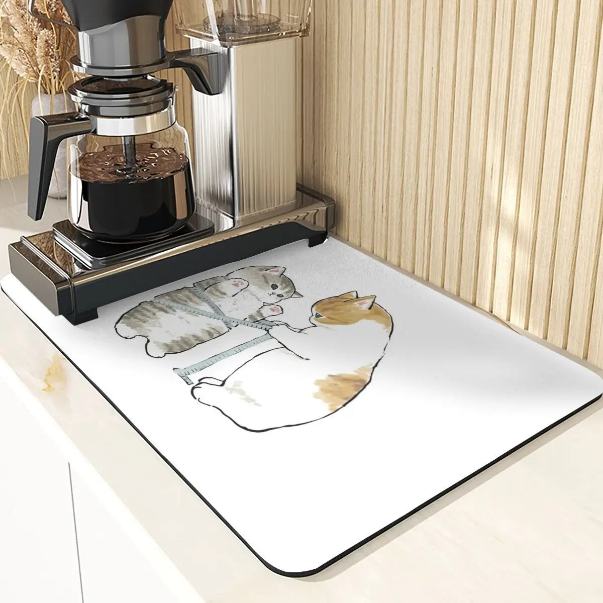 Cartoon Animal Style Mouse Pad Placemat Silicones Dish Mats Coaster Cute Cat Pattern Absorbent Drying Mat For Kitchen Coasters