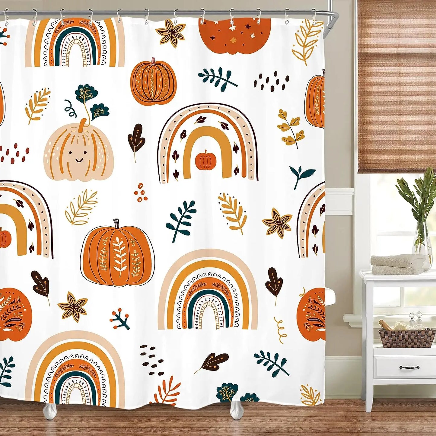 Cartoon Hand-Painted Animal Shower Curtain Cat Bird Rabbit Plant Flower Child Bathroom Decor With Hook Hanging Screen Washable