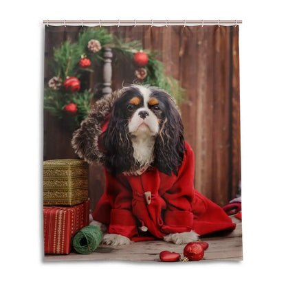 Cavalier King Charles Spaniel Dogs Shower Curtain Waterproof Polyester Fabric Bathroom Shower Curtains Bathroom Decor with Hooks