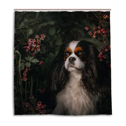 Cavalier King Charles Spaniel Dogs Shower Curtain Waterproof Polyester Fabric Bathroom Shower Curtains Bathroom Decor with Hooks