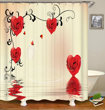 Colorful Tulip Lotus Flowers Trees Shower Curtain Bathroom Curtains Nature Flower Waterproof Polyester Fabric Bathtub Decor