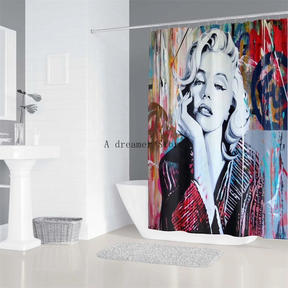 Custom Marillyn Monroe Shower Curtain Shower Curtains Bathroom Sexy Woman Curtains Mildewproof Waterproof Fabric with Hooks
