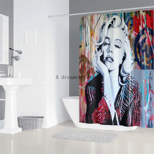 Custom Marillyn Monroe Shower Curtain Shower Curtains Bathroom Sexy Woman Curtains Mildewproof Waterproof Fabric with Hooks