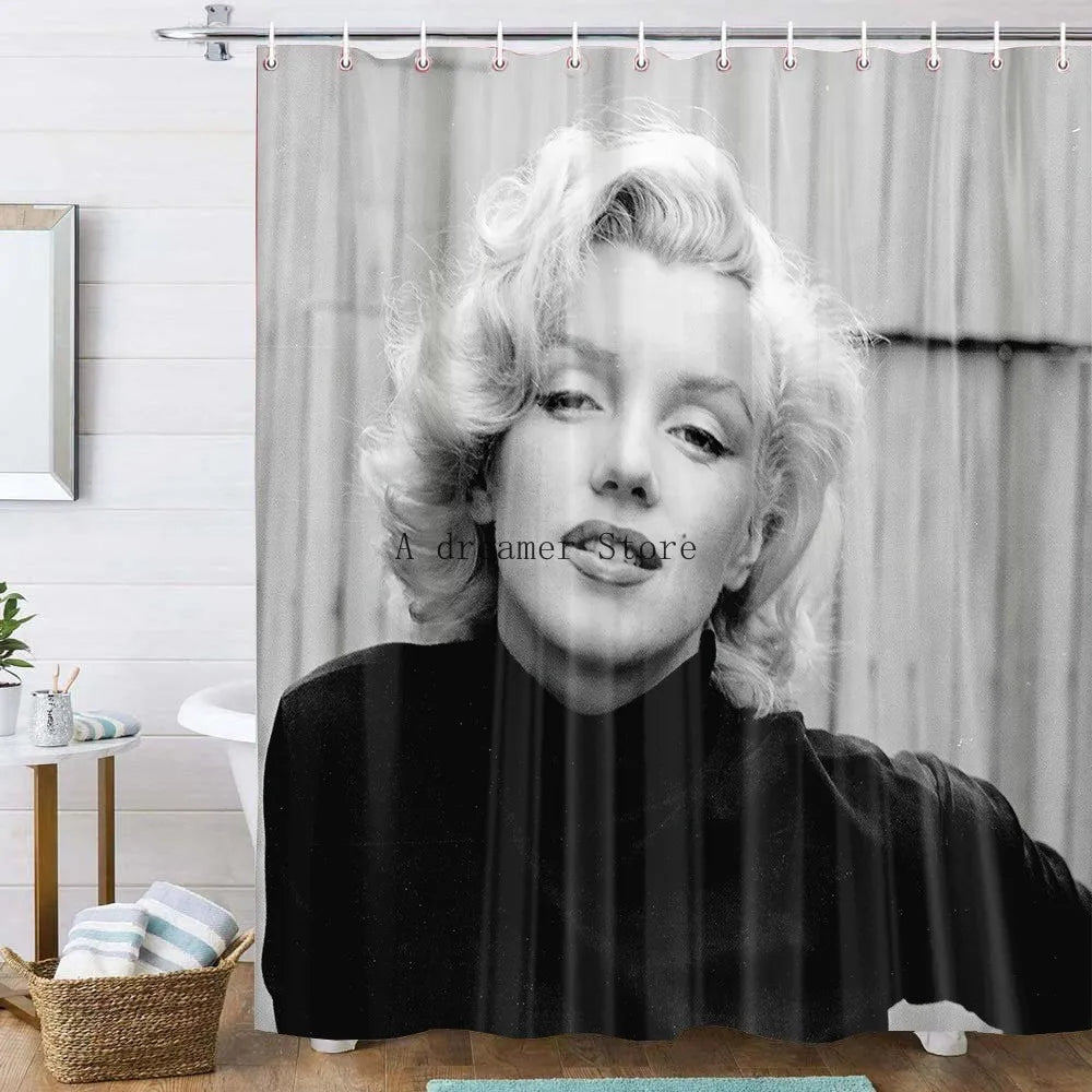 Custom Marillyn Monroe Shower Curtain Shower Curtains Bathroom Sexy Woman Curtains Mildewproof Waterproof Fabric with Hooks