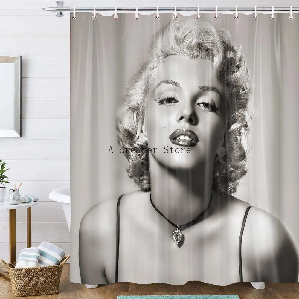 Custom Marillyn Monroe Shower Curtain Shower Curtains Bathroom Sexy Woman Curtains Mildewproof Waterproof Fabric with Hooks