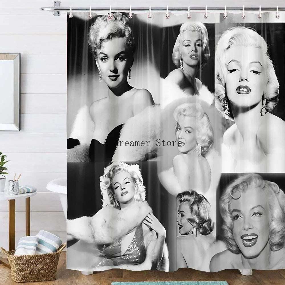Custom Marillyn Monroe Shower Curtain Shower Curtains Bathroom Sexy Woman Curtains Mildewproof Waterproof Fabric with Hooks