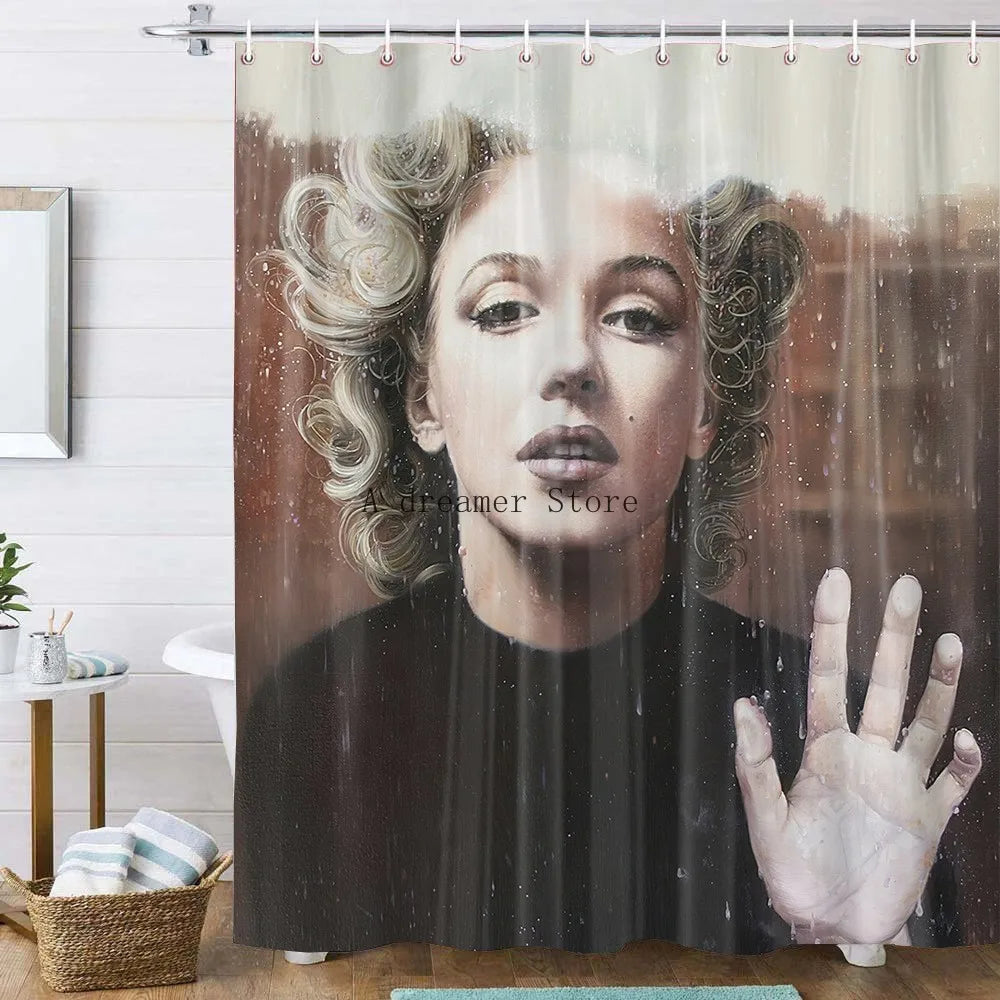 Custom Marillyn Monroe Shower Curtain Shower Curtains Bathroom Sexy Woman Curtains Mildewproof Waterproof Fabric with Hooks